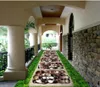 Grama verde cobblestone jardim corredor3d piso pvc pavimento à prova d 'água pintura mural foto personalizado foto 3d murais wallpaper