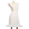 Uroczy Zobacz Mini Sukienka Kobiety Dziewczyny Słodka Maid Serman Cosplay Uniform Lolita Sexy kostium Back Cross Pasek Dress