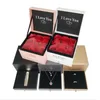 Valentine's Day Everlasting Flower Storage Box Women Jewelry Earrings Gifts Box with Storage Bag Contenitore eterno per
