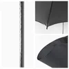 Fiber Straight Rod Umbrella Automatic Umbrella Windproof Mens Black Compact Wide Auto Open Close Lightweight VT0226