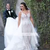 Recién llegados, apliques de encaje, vestidos de novia de sirena, bata de Mariee, vestido de novia Sexy con cuello en V y cuentas transparentes para boda