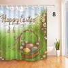 Easter Bathroom Curtain 180*180cm Easter Polyester Waterproof Shower Curtain 3D Rabbit Egg Printed Happy Easter Bath Curtain