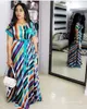 Sommer Farbe Lange Lose Streifen Maxi Kleid Für Mädchen Mode Afrikaner ROBE Afrikanische Frauen Kleidung Afrika Kleidung