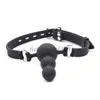 Bondage Soft Full Silicone Mouth Gag Bead Adjustable Leather Belt Strap Restraint Funny 876E