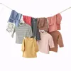 9 cores crianças listradas camisas de manga longa bottoming t shirt algodão casual tartleneck base camadas camisa crianças pulôver roupas m1017