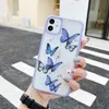 Coque de téléphone papillon couleur bonbon paillettes pour iPhone 11 Pro Max XR XS Max 7 8 Plus X coque arrière en TPU souple