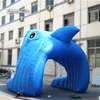 Tunnel Gonfiabile Della Mascotte Dell'animale Marino 5m Testa Di Squalo Gonfiabile Blu Gigante Con La Bocca Aperta Per La Decorazione Dell'ingresso227f