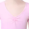 Großhandel Sommer Kinder Mädchen Kinder Gymnastik Trikot Baumwolle Spandex Kurzarm Latein Ballett Tanz Bodysuit Kostüme