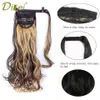 DIFEI Extensions de cheveux synthétiques longues et ondulées avec queue de cheval à clipser sur un morceau de cheveux synthétiques pour humains 62093132102981