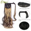 DIFEI Long Wavy Real Natural Ponytail Clip in Pony tail Hair Extensions Wrap Around on Synthetic Hair Piece for human62093133599939