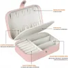 PU Leather Jewelry Box Portable Travel Jewelry Organizer Case Storage Case Roons Double Lays Rings Necklace Packagin344c