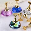 1 Set Magnetic Alloy Nail Holder Practice Display Stand Acrylic Crystal Holders False Nail Tip Salon DIY Manicure Tools