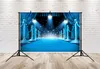 青いカーテンステージスポットライトビニールポグラフィの背景光沢のある輝きポーブースの背景ロマンチックな結婚式のスタジオプロップ53537036034229
