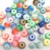 500 unids / lote 6mm / 8mm color de la mezcla de Rayas Redondas de Resina Spacer Beads para Chunky Necklace Bracelet DIY