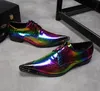 새로운 레이저 여러 가지 빛깔의 파티 남성 옥스포드 신발 진짜 가죽 웨딩 정장 구두 레이스 업 정장 구두 남성 Brogues의 DA3