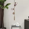 Lampadario nordico lungo in vetro con barra a sfera, designer, personalità creativa, modello, tavolo da pranzo, lampade a sospensione, luci a sospensione in vetro