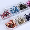 12 Grid Nail Glitter Pulver Sequins Kit Aluminium Guldflingor Pigment Nails Art Stickers Dekorationer Spegelfoliepapper