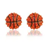 New sports basketball volleyball stud earrings Bling Baseball Softball Stud Earrings Rhinestone Crystal Bling Sports Girls