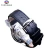 Forsining 2021 Royal Luxury Design Mens Silver Gear Movement Transparent Star Surface Open Work Squelette Mécanique MECTION187O