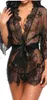 AU Women Sexy Lace Nightwear Summer See Through Robe