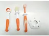 3pcs / set baby silikon lövtous tandborste + barn träning tandborste + tunga beläggning renare barn tänder föremål spädbarn teether