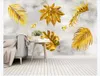 3d aangepaste grote foto muurschildering behang gouden minimalistische hand getrokken tropische plant marmer achtergrond muur decoratieve schilderen