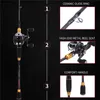 Sougayilang Fishing Rod Set Baitcasting Fishing Rod and Reel Travel Portable Tackle Kits for Freshwater Saltwater