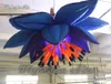 Conjunto de concerto personalizado conjunto de decoração pendurado iluminação inflável flor de lótus 2m / 3m diâmetro flor artificial lírio flor para evento partido