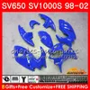 Ciało dla SUZUKI SV650S SV400S SV1000S 98 99 00 01 02 26HC.2 SV 650S 400S 1000S Wszystkie gorące Blue SV650 SV400 S 1998 1999 2000 2001 2002 Owalnia