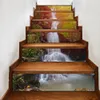 3D wodospad Schody naklejki wodoodporne tapety domowe dekoracje 7,1 x 39.4 cala 6 sztuk