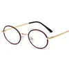 レトロな丸金属の平らな眼鏡メガネGafas眼鏡アイウェアデニムエッジングメガネ＃4185