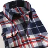 Camicia a quadri in flanella calda autunno inverno di qualità Camicia a scacchi rossa Camicie da uomo Camicie eleganti in cotone Chemise Homme a maniche lunghe