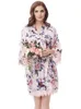Brudtärna robe spets blommig blomma kimono bröllop brud kort natt robes print badrock peignoir femme mode dressing natt klänning b5350