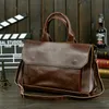 Hot-Etonweag vintage texcases Men Messenger Bags Brown Business Tekska dokumentu Lawista Torba laptopa