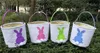 Newest Easter Rabbit Basket Easter Bunny Bags Rabbit Printed Canvas Tote Bag Egg Candies Baskets 4 Colors