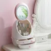 High quality LED Makeup Organizer USB Rechargeable Makeup Organizer Cosmetic Storage Box Portable Jewelry Container big storage