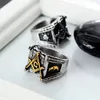 Big Vintage Black Titanium Stainless Steel Men Rings Hip Hop Free Mason Punk Retro Silver Color Rock Male Ring COOL Jewelry