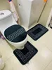 Mata do kąpieli 3 sztuka zestaw klasyczny wzór Pokrywa toaleta podkładka podkładowa antypoślizgowa chłonna łazienka mata do drzwi flanela miękka bathr dywan dywan
