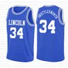 34 Jesus Shuttles-worth Ray Allen Lincoln movie 14 Will Smith 25 Carlton Banks Basketball Jersey Love & 22 MCCall NCAA BLUE