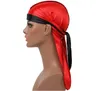 Hip-Hop zweifarbige seidige Durag-Mütze für Männer und Frauen, langer Schwanz, Chemo, 360 Wellen, Du-Rag-Mütze, Fabrikverkauf