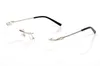 Solglasögon Klar Rimless glasögonramar Ramar Menny modemän Optiska ramglasögon Rimless Gold Metal Buffalo Horn Eyewear Clear 1738