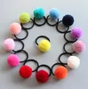 80 pcs (40 pares) colorido Pom Balls Elastic Hair Ties Girls 'Bonytail Tither Kids Hair Bands Acessórios