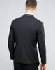 Klasyczny Designe Black Groom Tuxedos Mężczyźni Ślub Smokingi Doskonałe Mężczyźni Business Dinner Prom Blazer 3 Piece Garnitur (Kurtka + Spodnie + Kamizelka + Kamizelka) 912