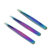Stainless Steel Colorful Eyebow Tweezers Beauty Slanted Hair Removal Of High Quality Make Up Tools Tweezers Pinzas