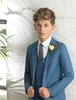 2019 beau bleu Royal garçons vêtements de cérémonie veste pantalon 3 pièces ensemble costumes pour mariage dîner enfants enfants smokings