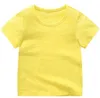 Ropa para niños, camisetas sólidas para niños, camisetas de manga corta de verano para niñas, camisas informales de algodón de bambú para bebés, camisetas de boutique para niños, blusas de moda B5556