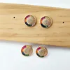 Fashion studs earrings Rainbow Cubic Zircon Stone Colorful Crystal cz micro pave delicate earring women jewelry ER942