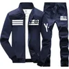 Mens tracksuit set 2018 sportkläder övning hoodies kostym höst vinter män sweatshirt jogger byxor sätta sudaderas hombrre d28