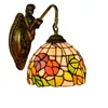 8" Tiffany Wandleuchten LED-Buntglas-Blumen Lampshade Wandlampen Wohnkultur Aisle Balkon Bar Pastoral Wandleuchten