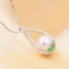 ASHIQI 925 Sterling Silber Emaille Lotus Süßwasser Perle Halsketten Anhänger Chinesischen Ethnischen stil 10-11mm Natürliche perlen schmuck